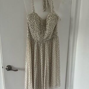 Pure silk Polka Dot Halter Dress